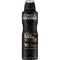 L Oreal Men Expert Déodorant Ultra-absorbant Black minéral à l'Argile noire L'OREAL MEN EXPERT