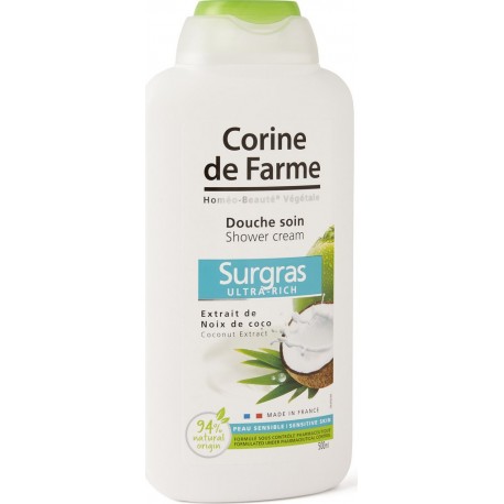 Corine De Farme Gel douche soin à l'extrait de noix de coco flacon 500ml