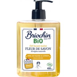 Briochin Savon Liquide Fleur de Savon Mains miel de fleurs et citron Certifié Bio flacon 400ml