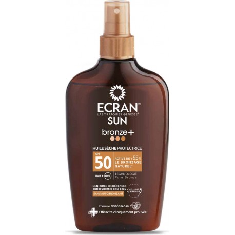 Ecran Huile solaire SPF 20 ambre solaire ambrée 200ml