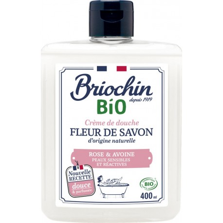 Briochin Gel douche rose et avoine Bio flacon 400ml