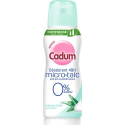 Cadum Déodorant compressé 4h micro talc fraicheur d'aloé