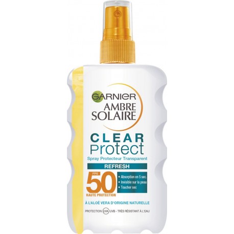 Spf50 Ambre Solaire Garnier Spray protection solaire clear protect SPF50+ - AMBRE SOLAIRE GARNIER