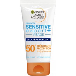 Garnier Gel crème solaire SPF 50+ très haute protection visage sensitive ambre solaire