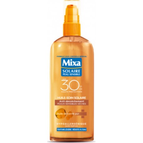 MIXA Huile soin solaire IP30 peau sensible sèche flacon 150ml