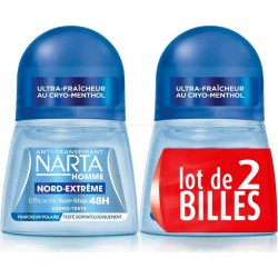 Narta Déodorant homme anti-transpirant x2 billes 50ml