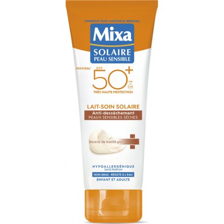 MIXA Lait soin solaire SPF50+ peau sensible sèche 200ml