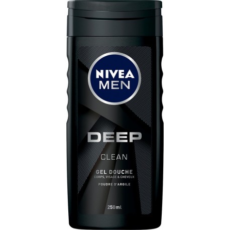 Nivea Gel douche homme corps,visage & cheveux deep clean 250ml