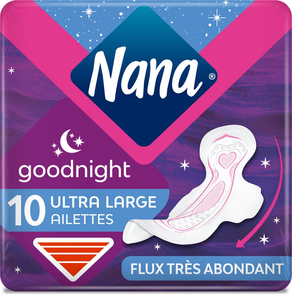 NANA Serviettes hygiéniques Ultra Goodnight x10 
