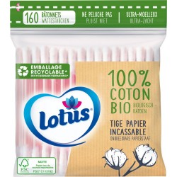 Lotus Cotons-tiges coloris assortis Bio sachet 160 bâtonnets