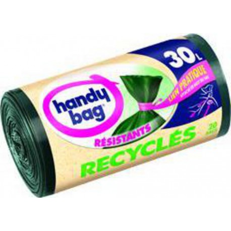 Handy Bag Sacs poubelle Résistants Recyclés 30 l les 20 sacs