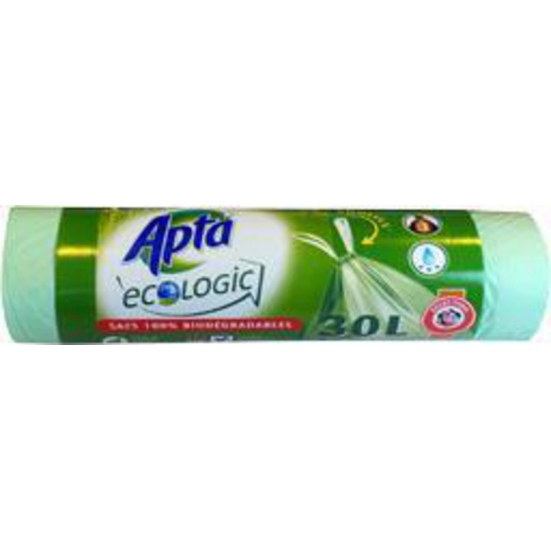 Apta Ecologic - Sac poubelle biodégradable 30L x15 sacs - DISCOUNT