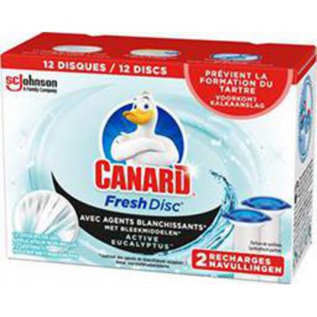 Canard Fresh Disc - Disques de gel WC fraîcheur Active eucalyptus x2 recharges de 36ml