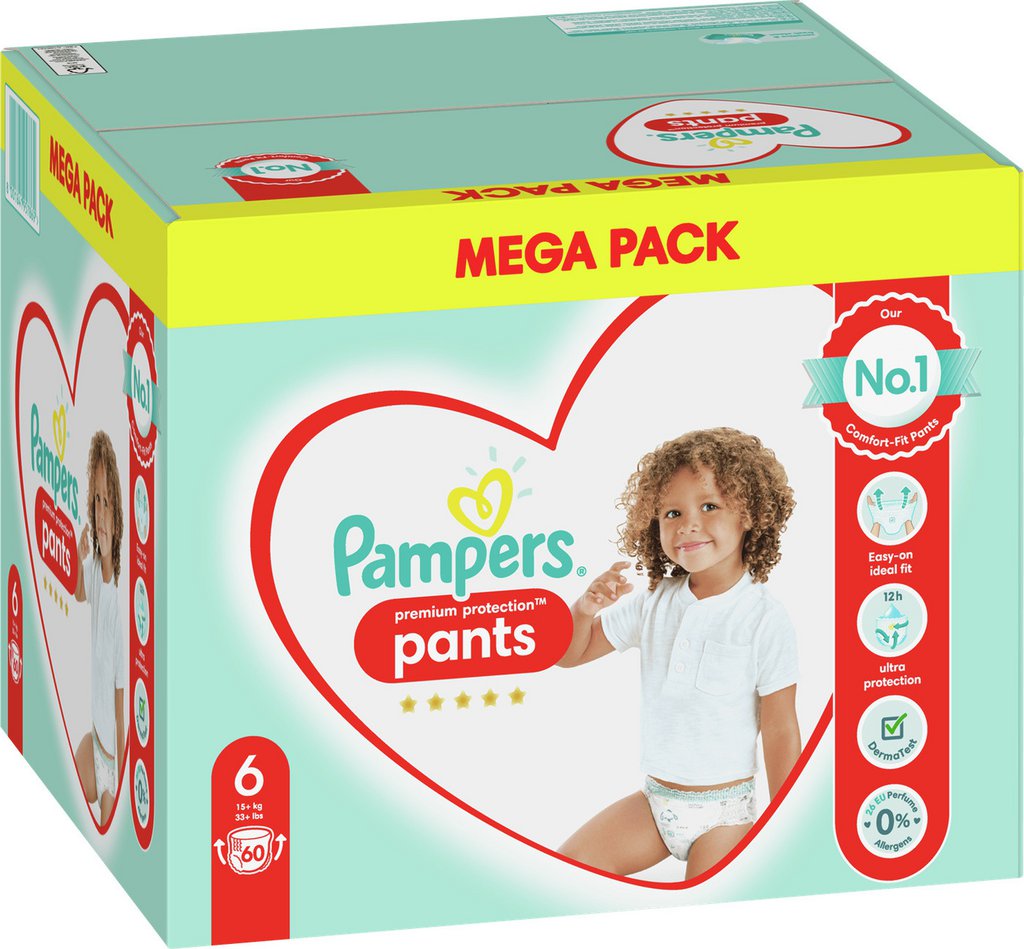 Pampers Couches bébé taille 6 : 15Kg et + premium protection pants