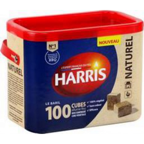 Site officiel - Harris - Baril 100 cubes allume-feu NATUREL soldes
