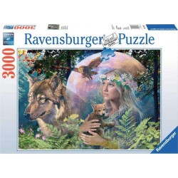 Ravensburger Puzzle 3000 pièces - Loups au clair de lune