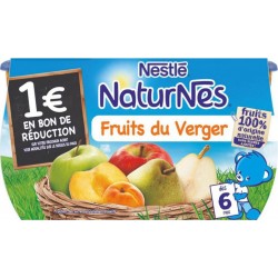 Nestlé Naturnes Fruits du Verger (dès 6 mois) par 4 pots de 130g (lot de 6 soit 24 pots)