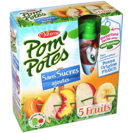 Pom'Potes 5 Fruits Jaunes 4x90g (lot de 6)