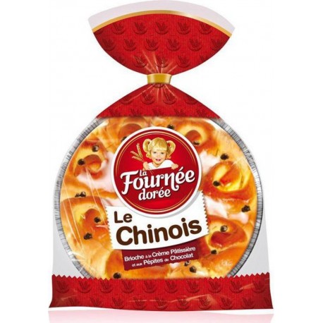 La Fournée Dorée Le Chinois Brioche à la Crème Pâtissière et aux Pépites de Chocolat 500g (lot de 3)