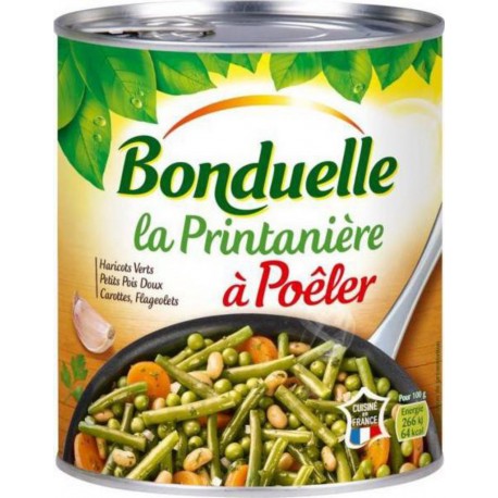 Bonduelle La Printanière Haricots Verts Petits Pois Doux Flageolets à Poêler 600g (lot de 5)