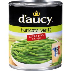 D'aucy Haricots verts extra fins et rangés 800g