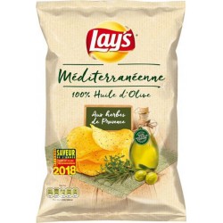 Lay's Lay’s Chips Méditerranéenne 100% Huile d’Olive aux Herbes de Provence 120g (lot de 10)