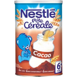 Nestlé P’tit Céréale Cacao (+ 6 mois) Format 400g (lot de 6)