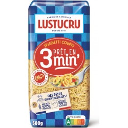 Lustucru Pâtes Spaghetti Courts al dente 3mn 500g