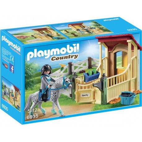 PLAYMOBIL 6935 Country - Box Avec Cavalière Et Cheval Appaloosa