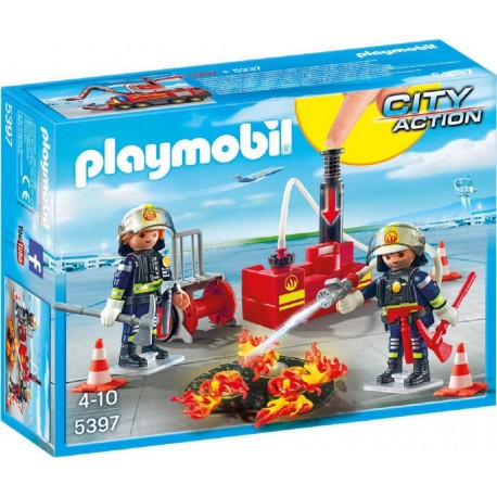 PLAYMOBIL 5397 City Action - Pompiers Avec Matériel D'Incendie