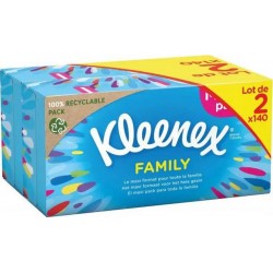 Kleenex Boîte Family 2x140 feuilles 2 boîtes 140 - maxi pack