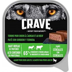 CRAVE TERRINE pour Chiens AGNEAU BOEUF 300g (lot de 3)