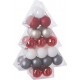 Féerie Christmas Kit de décoration pour Sapin de Noël Rouge Blanc et Argent 34 pièces