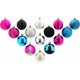 Atmosphera Kit de décoration pour Sapin de Noël Turquoise Fuchsia Argent et Noir 15 pièces