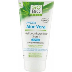 SO'BiO étic Nettoyant 3 en 1 Peaux Mixtes à Grasses Hydra Aloe Vera Bio 150ml