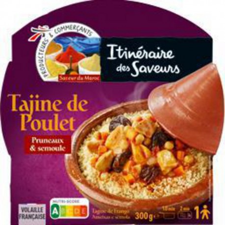 Itinéraire des Saveurs Maroc - Tajine de poulet pruneaux semoule la barquette de 300g