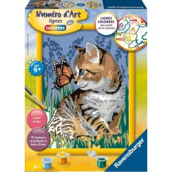 Ravensburger Numéro d'art - moyen - Chat et son compagnon le papillon