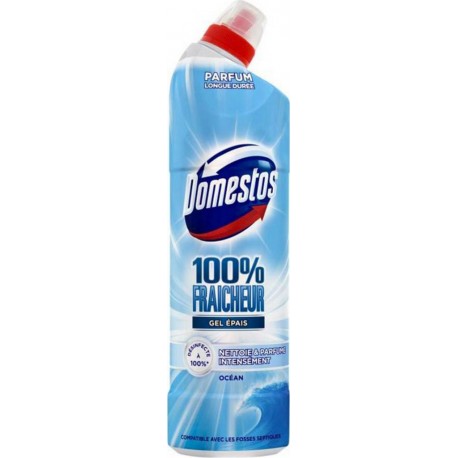 Domestos 100% Fraîcheur Gel Epais Embout Multi Jets 750ml (lot de 6)