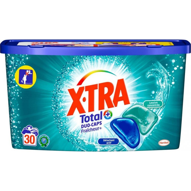 Xtra Total Lessive Duo Caps Fraîcheur+ 30 capsules (lot de 2) - DISCOUNT .MEGASTOREXPRESS.COM