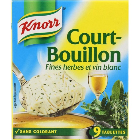 Knorr Court-Bouillon Fines Herbes et Vin Blanc par 9 Cubes 107g (lot de 6)