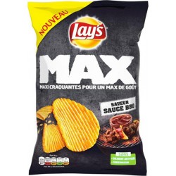 Lay's Lay’s Chips Max Maxi Craquantes pour un Max de Goût Saveur Sauce BBQ 120g (lot de 6)