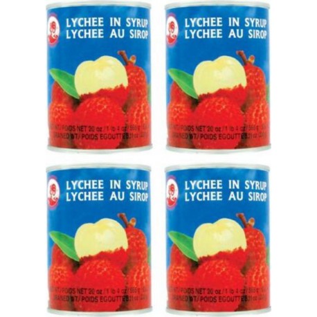 COQ Litchi Thaïlandais Au Sirop En Conserve - 4 boîtes