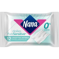 X12 Nana Lingettes toilette Intime Pure Sensitive paquet 12
