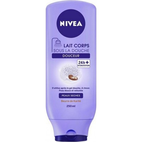 Nivea Lait Corps Sous La Douche Douceur Peaux Sèches Beurre de Karité 250ml (lot de 6)