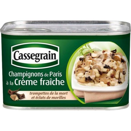 Cassegrain Champignons de Paris à la Crème Fraîche Trompettes de la Mort et Éclats de Morilles 380g (lot de 5)