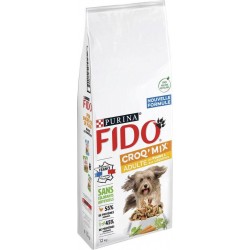 FIDO Croq Mix - Croquettes poulet et légumes pour chien adulte 12Kg (lot de 2)