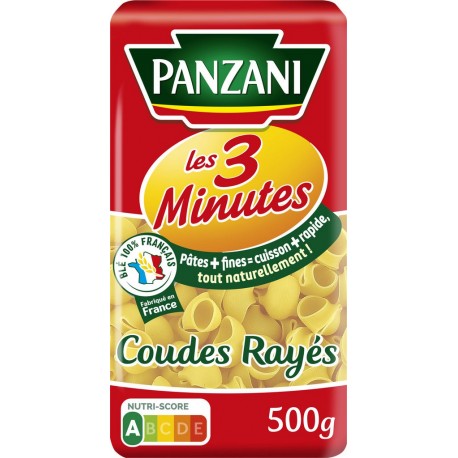 Panzani Pâtes coudes rayés 500g (lot de 6)