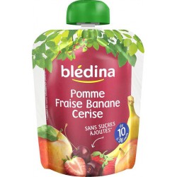 Blédina Pomme Fraise Banane Cerise 10 à 36 mois gourde de 90g (lot de 10)