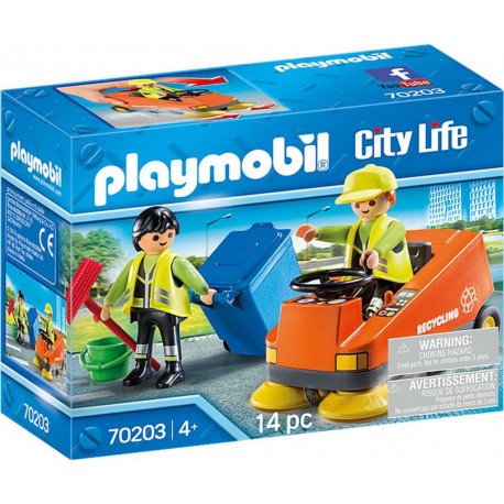 PLAYMOBIL 70203 City Life - Agents d'Entretien de la Voirie