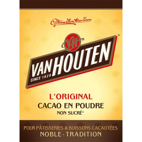 VAN HOUTEN Cacao en poudre pur non sucré 255g (lot de 3)